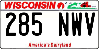 WI license plate 285NWV