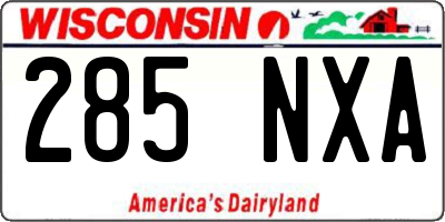 WI license plate 285NXA
