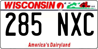 WI license plate 285NXC
