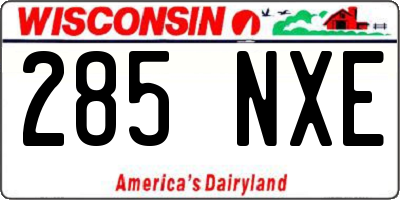 WI license plate 285NXE