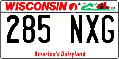 WI license plate 285NXG