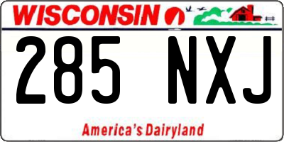 WI license plate 285NXJ