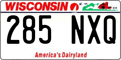WI license plate 285NXQ