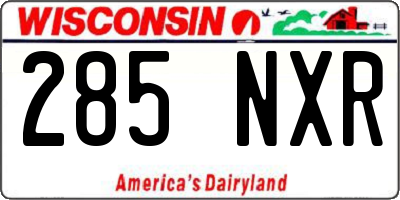 WI license plate 285NXR