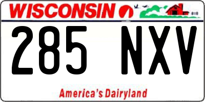 WI license plate 285NXV