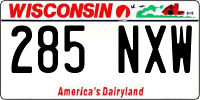 WI license plate 285NXW
