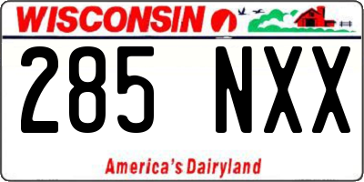 WI license plate 285NXX