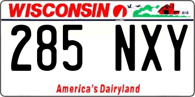 WI license plate 285NXY