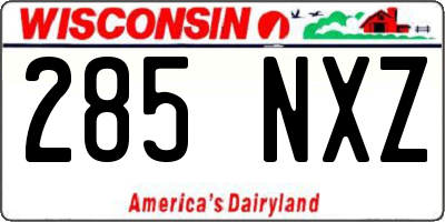 WI license plate 285NXZ