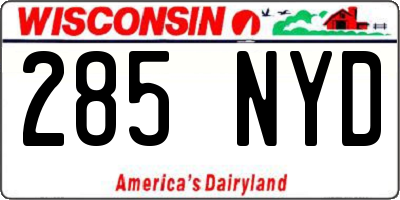 WI license plate 285NYD