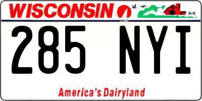 WI license plate 285NYI