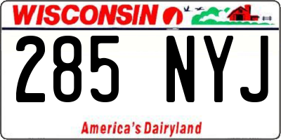 WI license plate 285NYJ