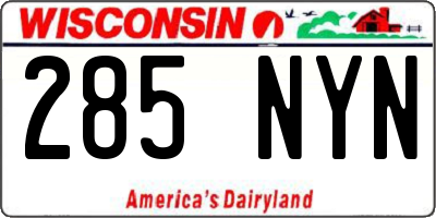 WI license plate 285NYN