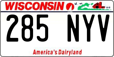 WI license plate 285NYV