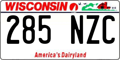 WI license plate 285NZC