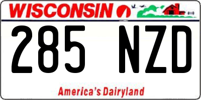 WI license plate 285NZD