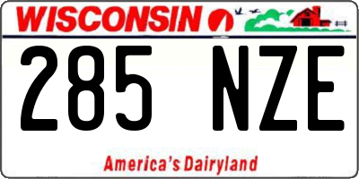 WI license plate 285NZE