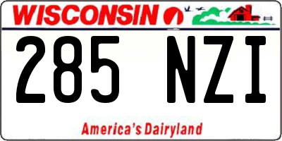 WI license plate 285NZI
