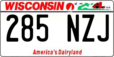 WI license plate 285NZJ