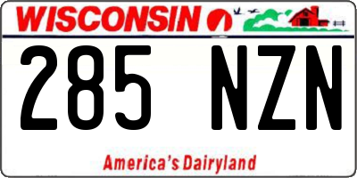 WI license plate 285NZN