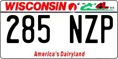 WI license plate 285NZP