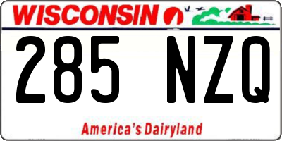 WI license plate 285NZQ