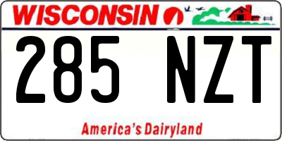 WI license plate 285NZT