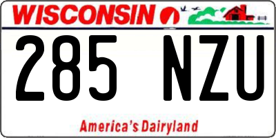 WI license plate 285NZU