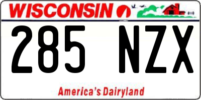 WI license plate 285NZX