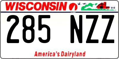 WI license plate 285NZZ