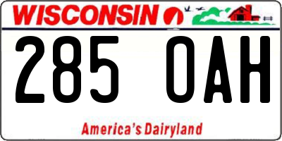WI license plate 285OAH