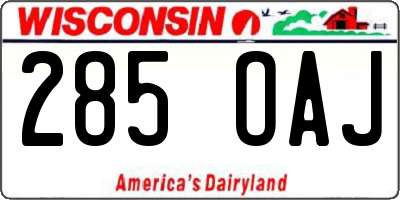 WI license plate 285OAJ