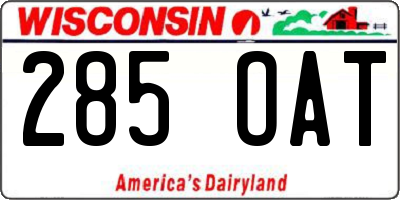WI license plate 285OAT