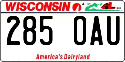 WI license plate 285OAU