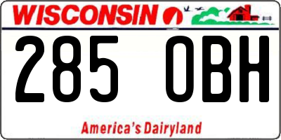 WI license plate 285OBH