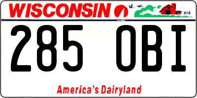 WI license plate 285OBI