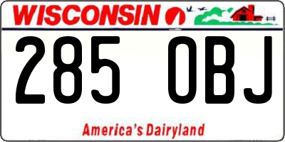 WI license plate 285OBJ