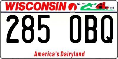 WI license plate 285OBQ
