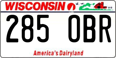 WI license plate 285OBR