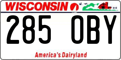 WI license plate 285OBY
