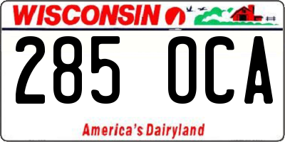 WI license plate 285OCA