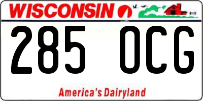 WI license plate 285OCG