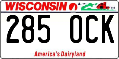 WI license plate 285OCK