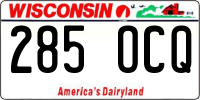 WI license plate 285OCQ