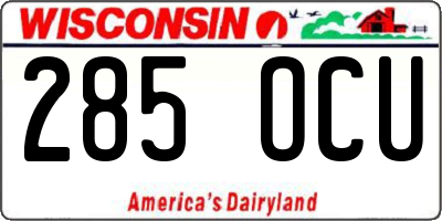 WI license plate 285OCU