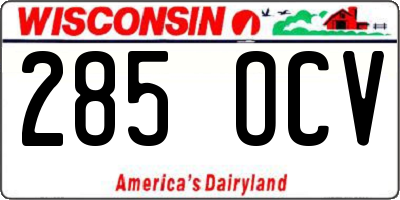 WI license plate 285OCV