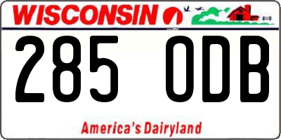 WI license plate 285ODB