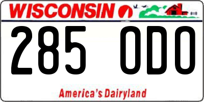 WI license plate 285ODO