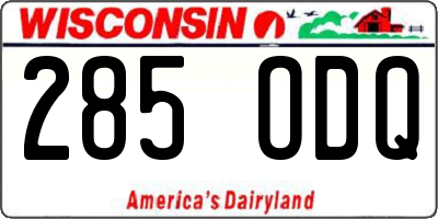 WI license plate 285ODQ