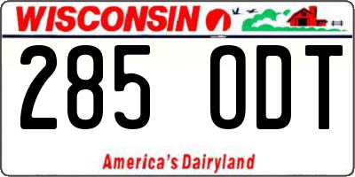 WI license plate 285ODT
